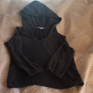 SUPER SOFT JAMES PERSE HOODED TOP GRAY 2 MEDIUM